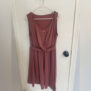SHEIN Mauve Buttoned Midi Dress